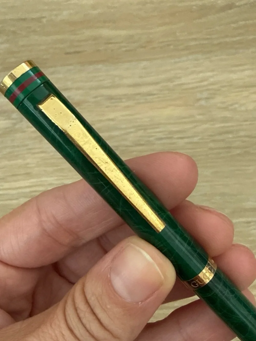 Gucci Green and Gold Ballpoint Pen